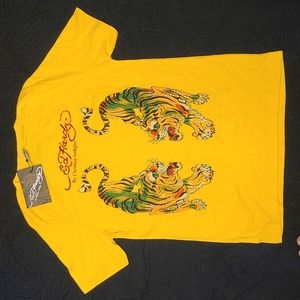 NWT Ed Hardy Shirt with Red& White Rhinestones XXL
